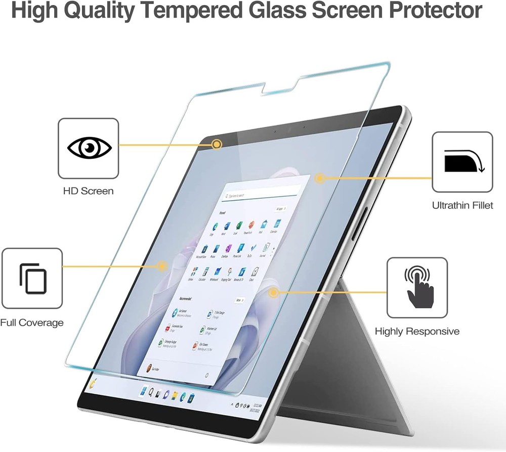 ProCase 2 Pack Screen Protector for Surface Pro 11/10/9 13 inch; Clear