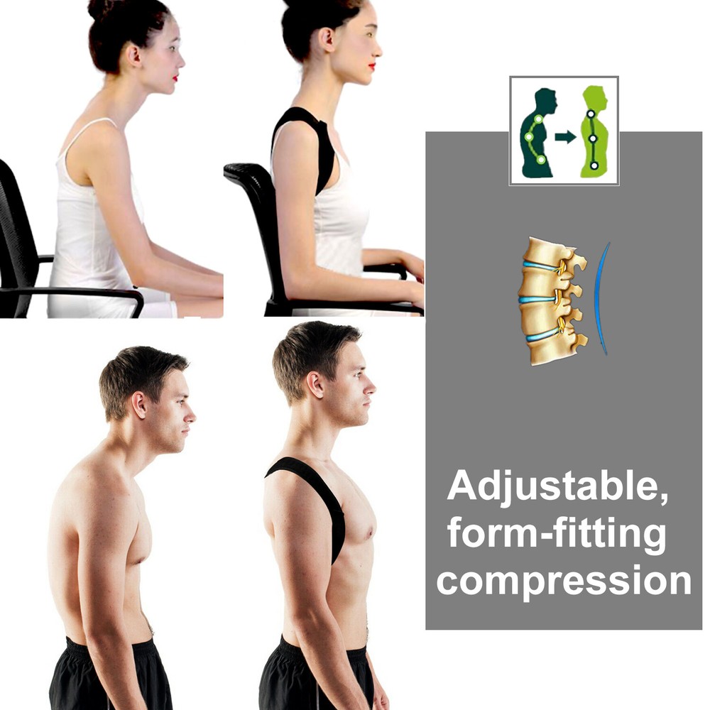Adjustable Posture Corrector Brace: Gently Pulls Shoulders Back to Relieve Pain