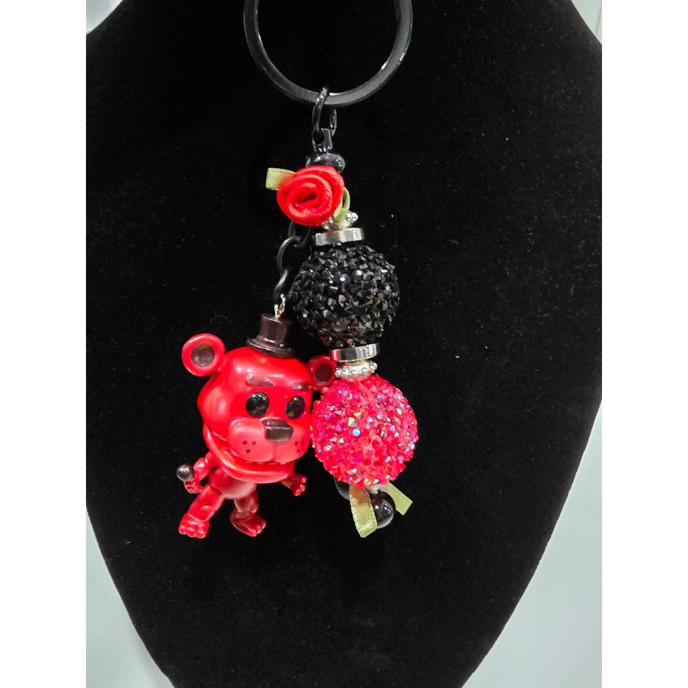 Handmade Reworked Mini Vinyl Figure Beaded Keychain