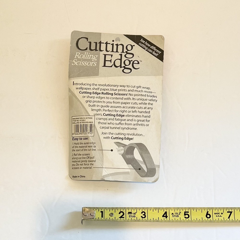 Cutting Edge Rolling Scissors, New In Sealed Pkg