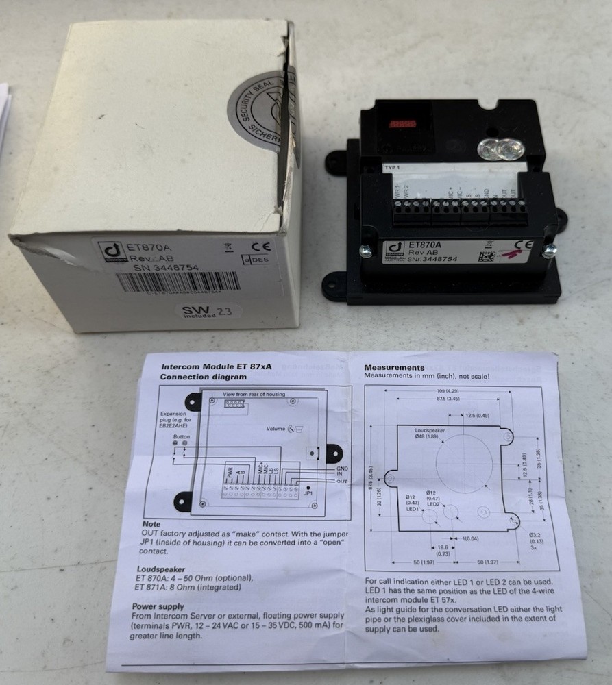 COMMEND ET870A - Compact IP Intercom Module - NEW IN BOX