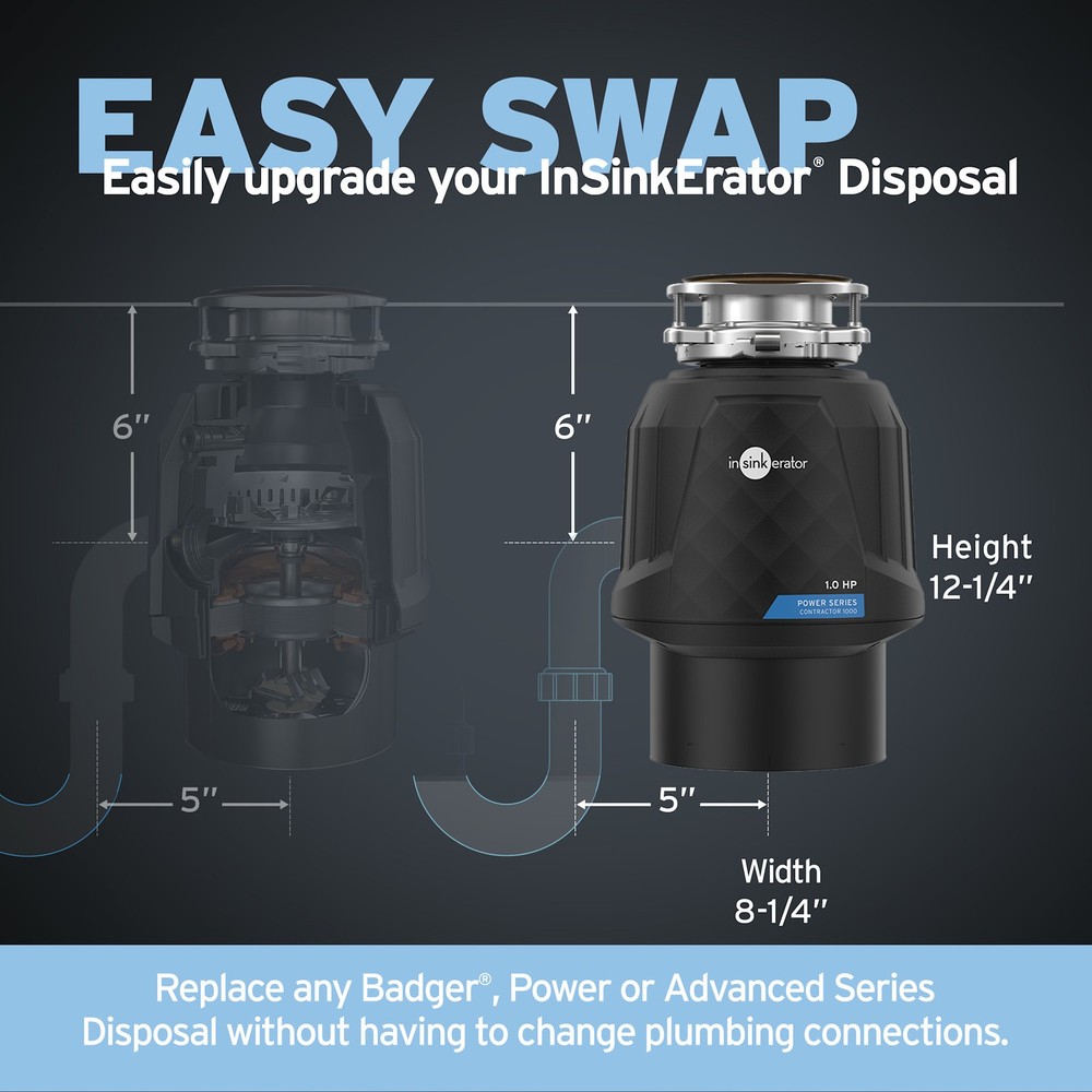 InSinkErator 78986-ISE Contractor 1000 Garbage Disposal 1HP