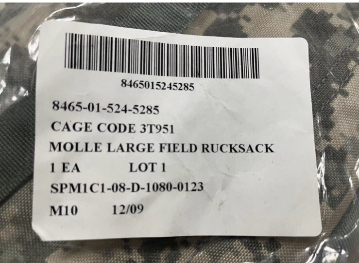 NIB AUTHENTIC US ARMY MILITARY ISSUE MOLLE II Rucksack Large Pack Backpack