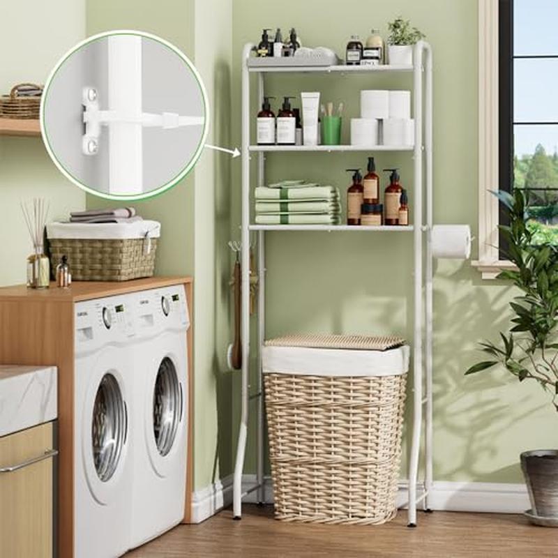 Over The Toilet Storage Rack 3 Tier Bathro Save Space Multi-functional Lockable
