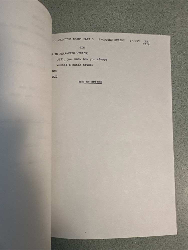 1999 HOME IMPROVEMENT Final Episode SIGNED by Mickey Jones Screenplay TV Script