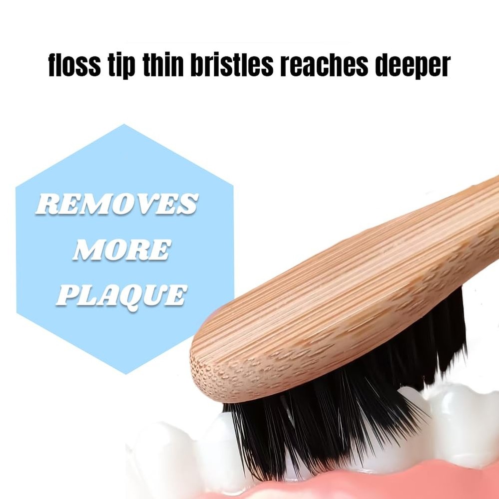 Bamboo Toothbrushes Natural, Biodegradable and Environmentally Friendly, Soft...