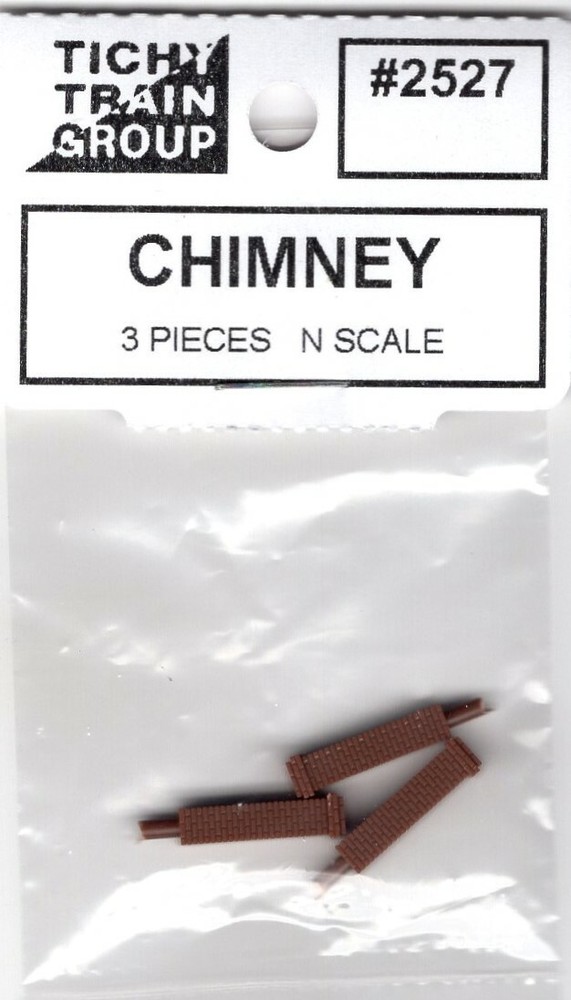 N Scale Tichy Train Group 2527 Brick Chimney pkg (3)