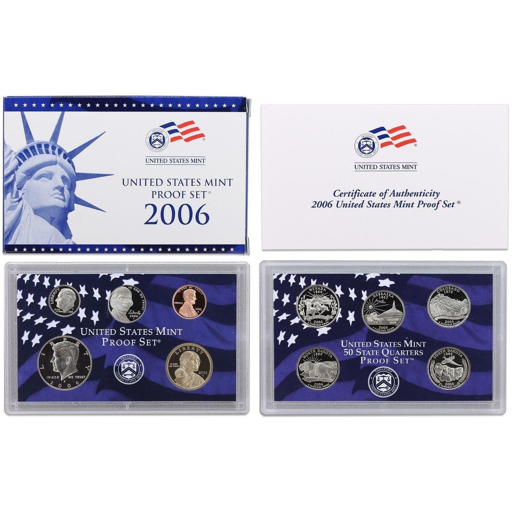 2006 S Proof Set Original Box & COA 10 Coins CN-Clad