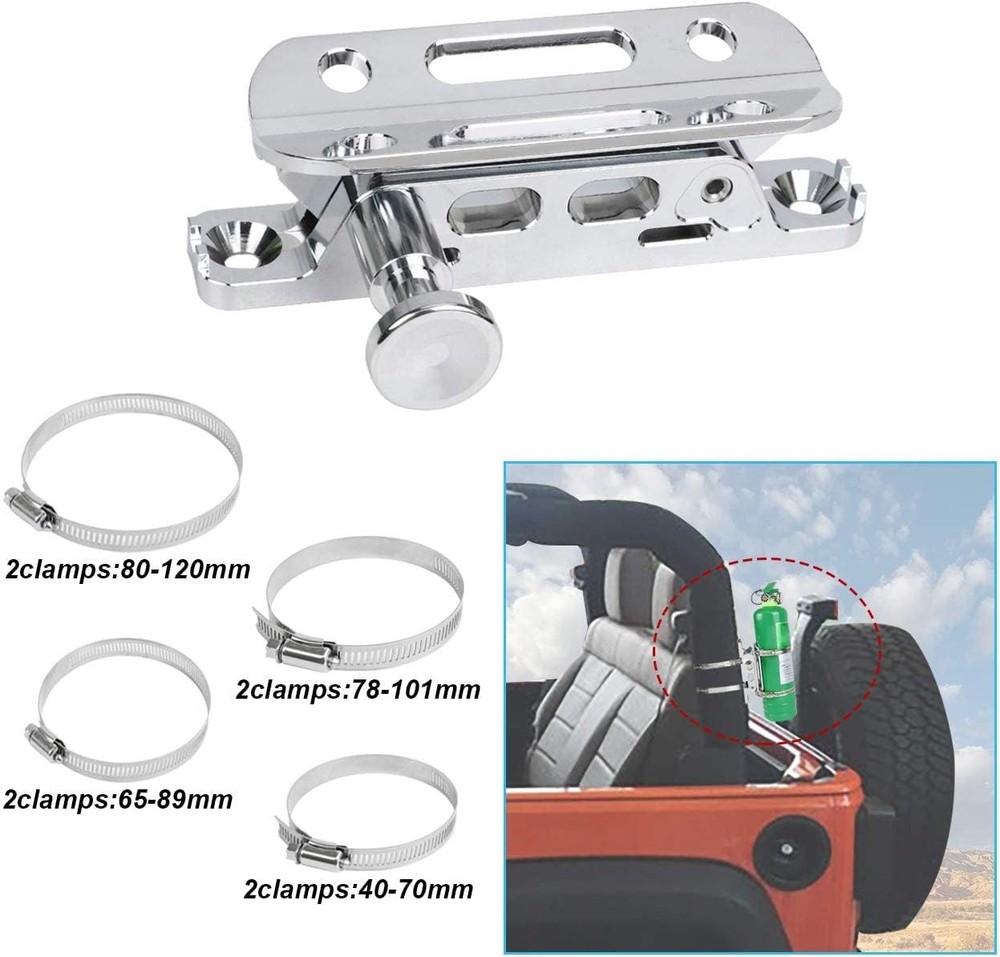 Chrome Quick Release Fire Extinguisher Mount Roll Bar Extinguisher Mounting Bra