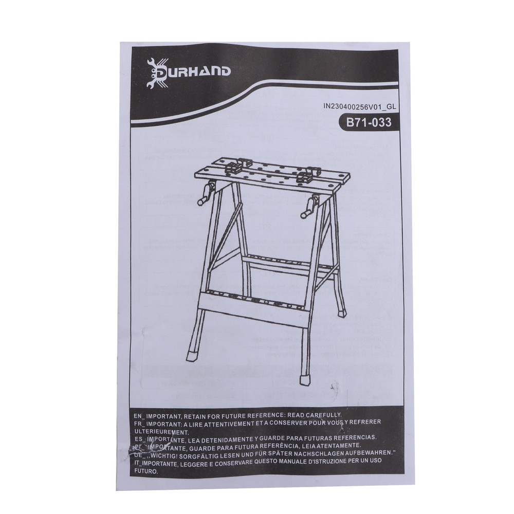 220lbs Capacity Folding Workbench Adjustable with Built-in Ruler & Protractor