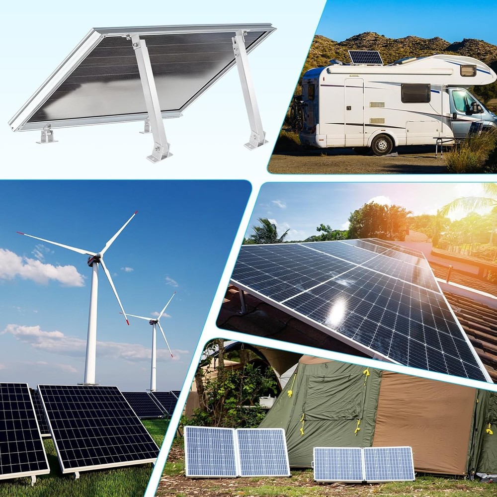 2 Sets Adjustable Solar Panel Tilts Mount Brackets Aluminum Alloy Mounting Brack