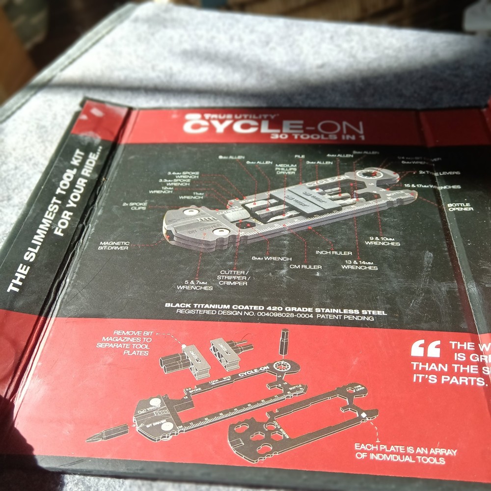 True Utility Cycle-On 30 Tools In 1 Bike Multi-Tool