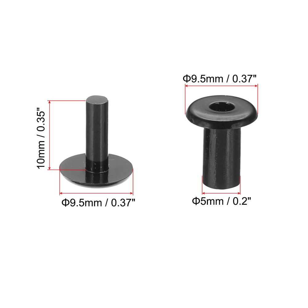 M5*10mm Plastic Binding Post, 24 Sets Plastic Chicago Screws Binding Screw Black