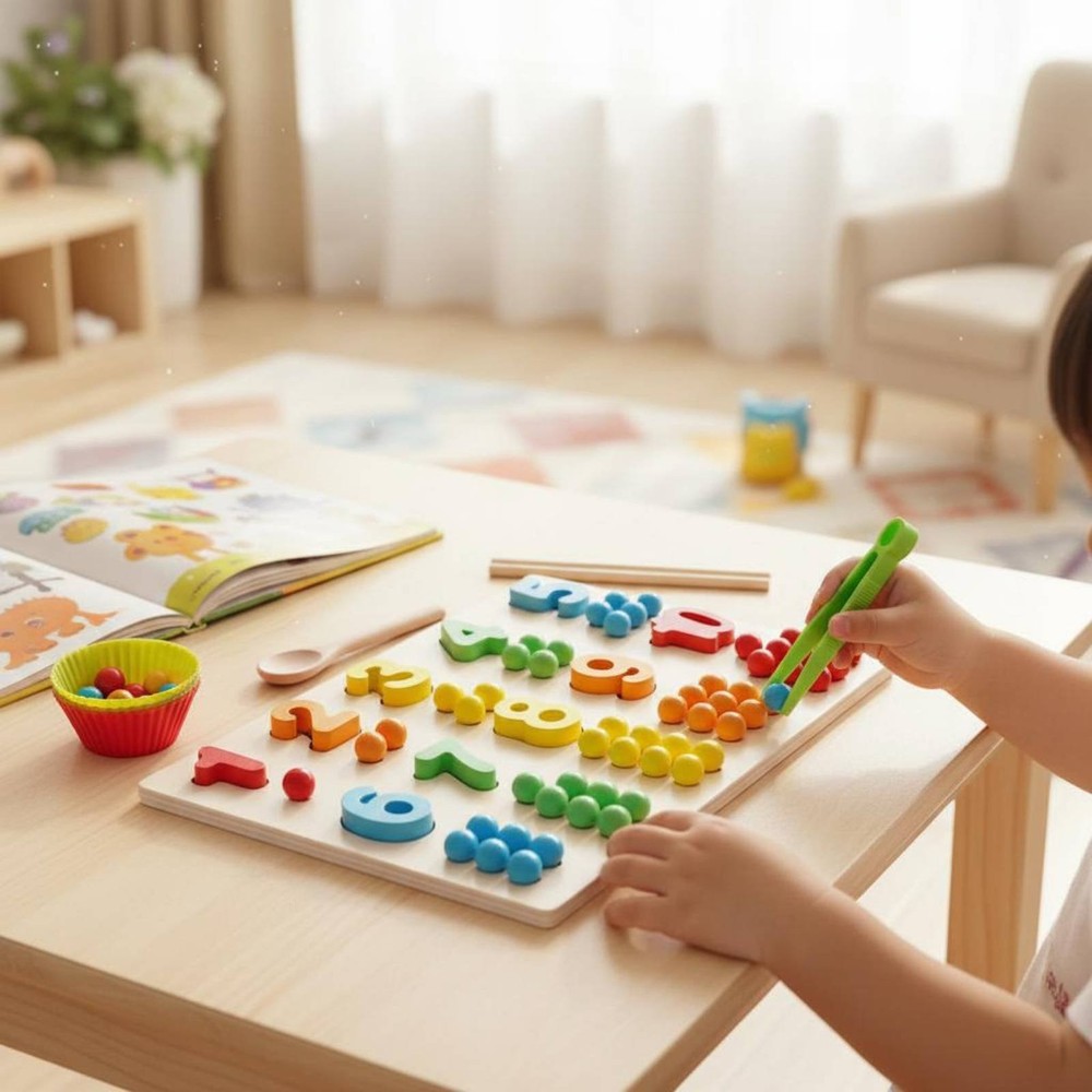 Bead Counting Board Early Learning Color Sorting Toy for Classroom,