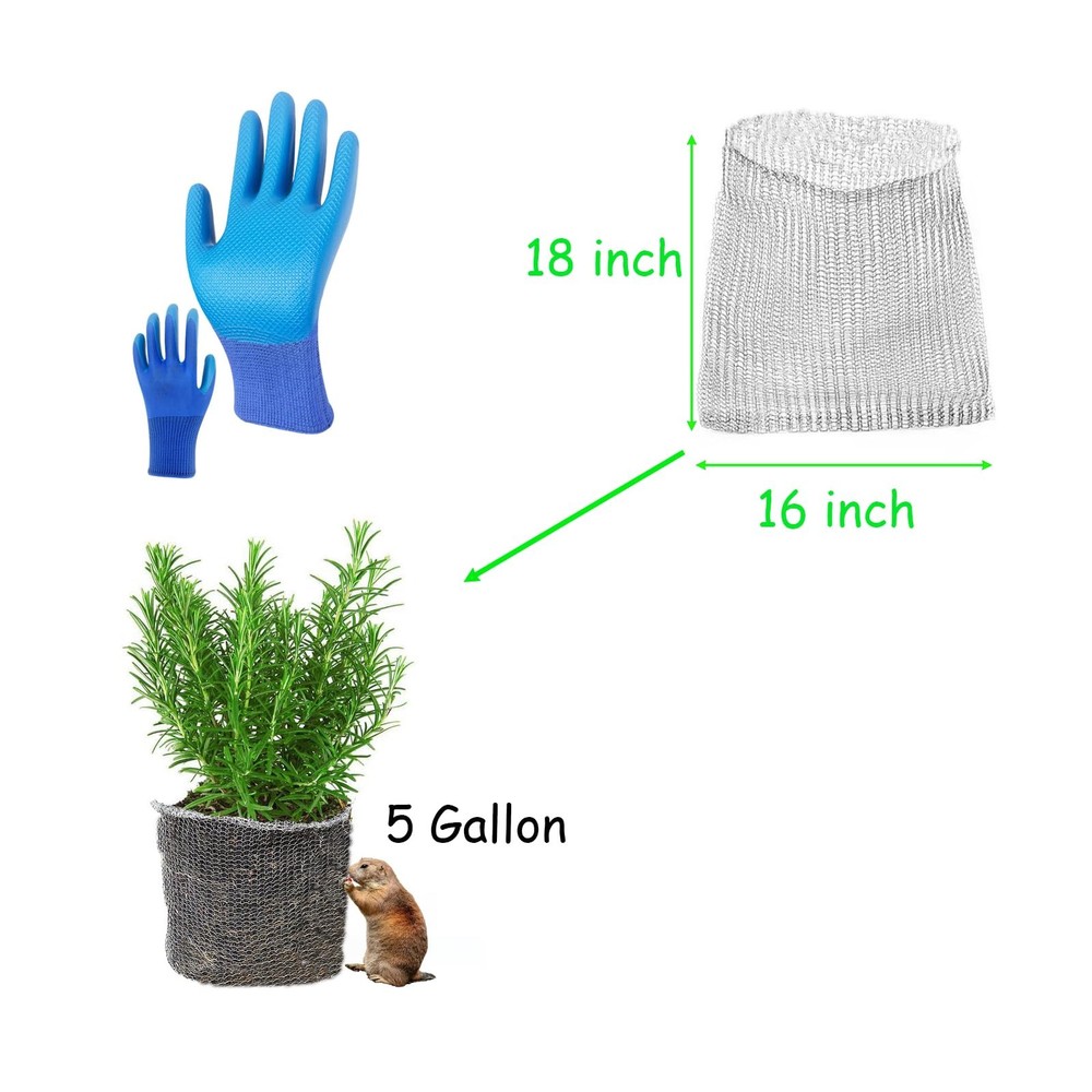 10 PCS Gopher Baskets 5 Gallon Stainless Steel Metal Mesh Root Protector