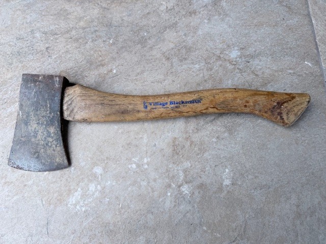 1.71 LBS Vintage Village Blacksmith Hatchet Axe, Original Handle, Rustic Tool