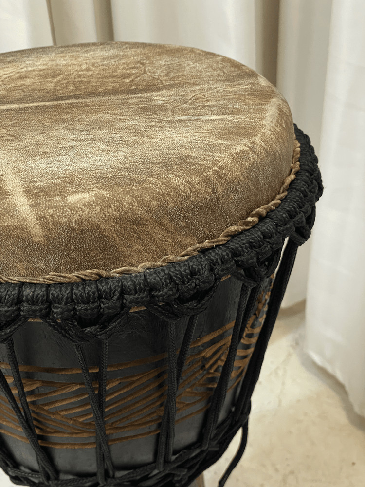 Vintage, African, handmade leather drum