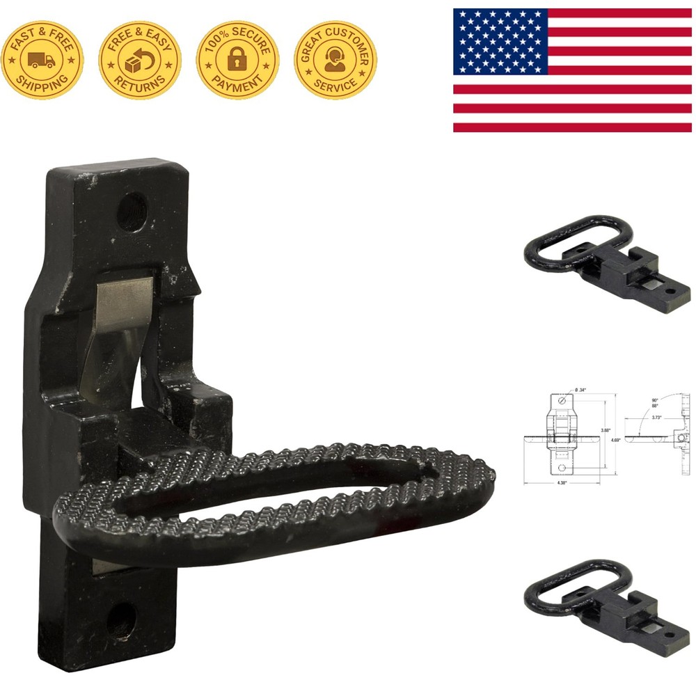Heavy-Duty Black E-Coat Folding Step & Safety Handle - Ideal for RVs & Trailers