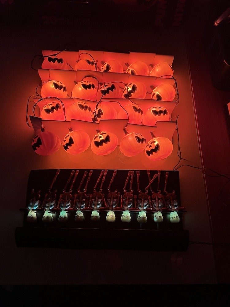 Halloween Light Set Bundle Skeleton Pumpkin Flicker Candle Lights Tested Working