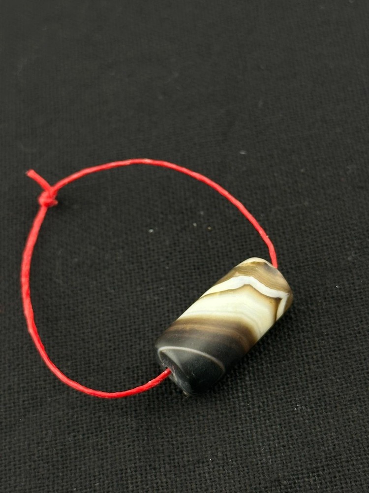 Authentic Ancient Large Banded Agate Stone Dzi Bead in Good Condition