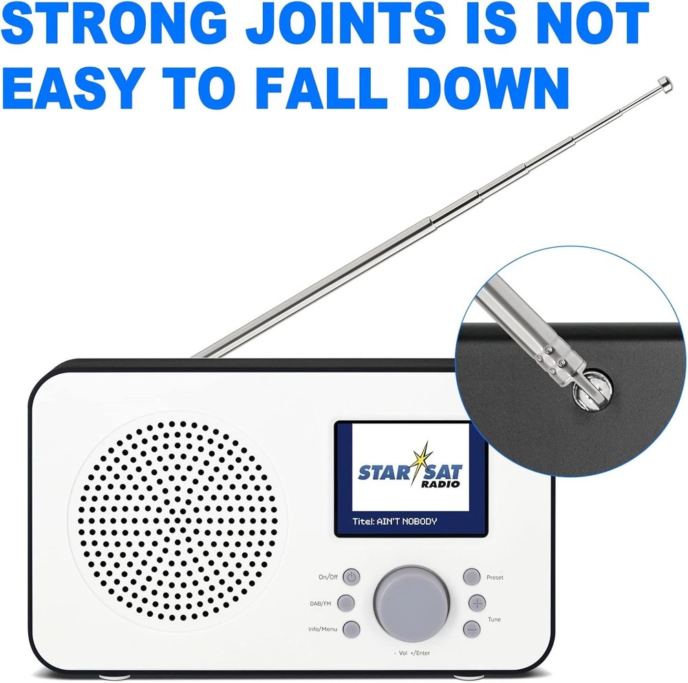 Bingfu 6 Sections Telescopic 65cm AM FM Antenna Foldable