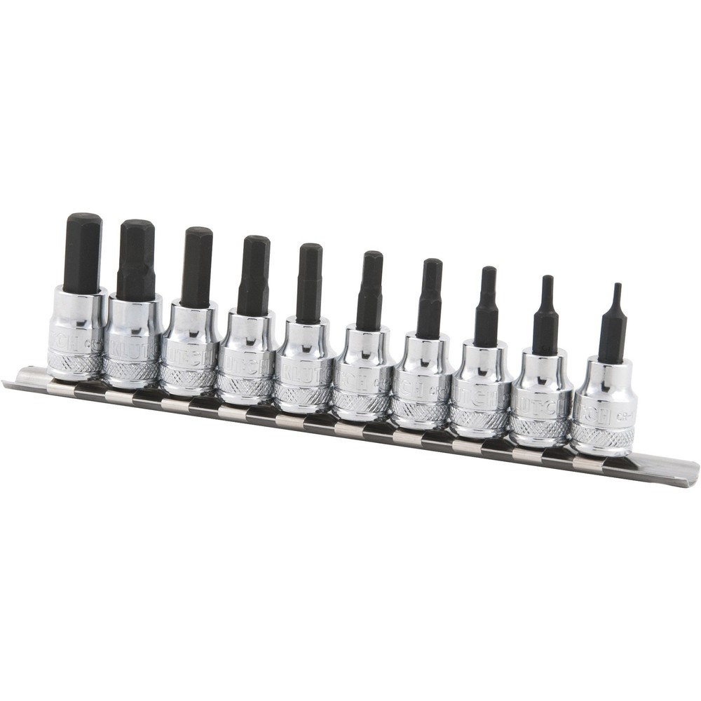 Klutch Hex Bit Socket Set, 10-Pc., Metric