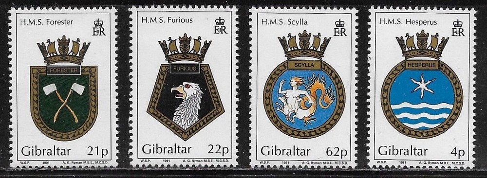 Gibraltar Scott #'s 587 - 590 MNH