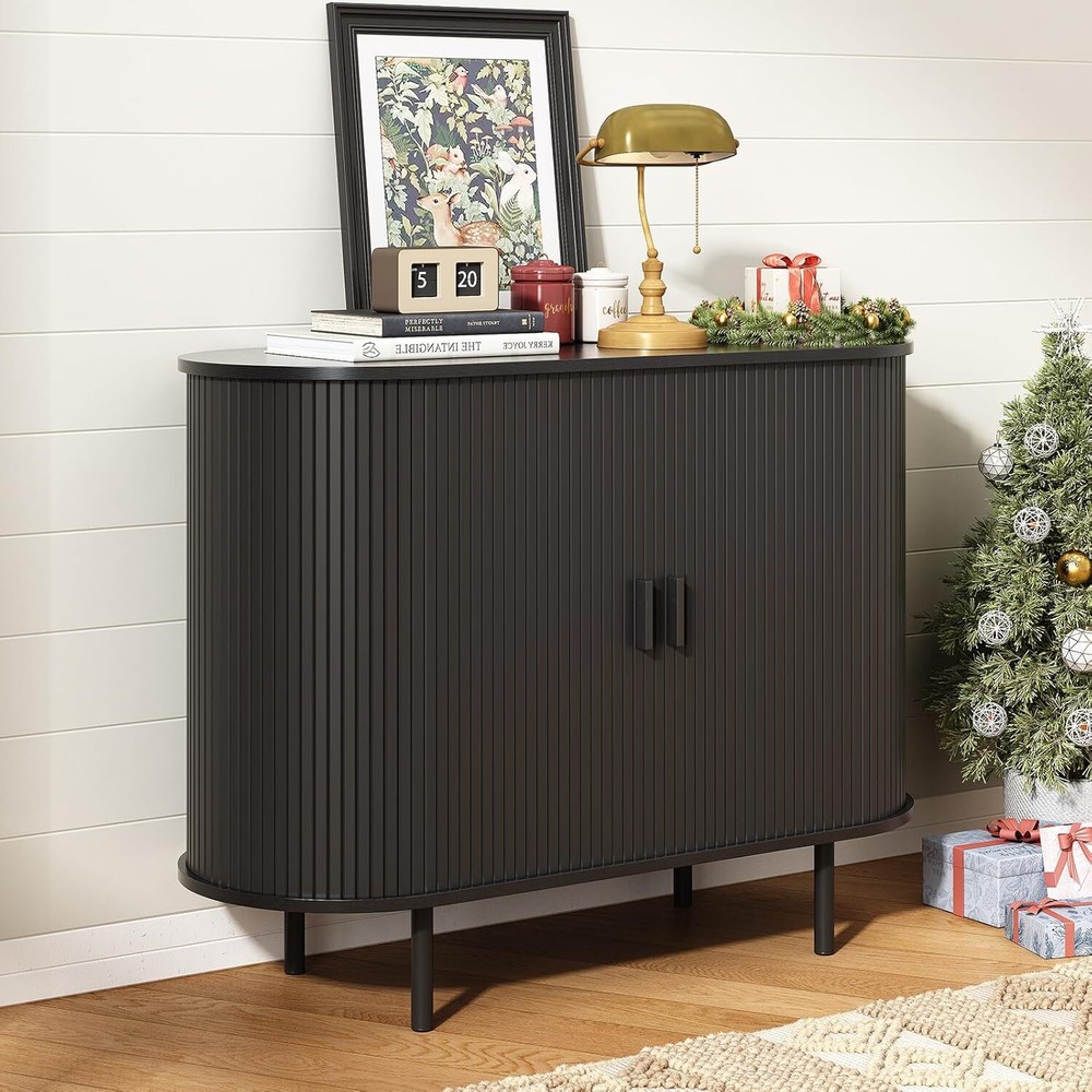 Sideboard Buffet Cabinet with Storage, 40" Storage Cabinet,Entryway, Black