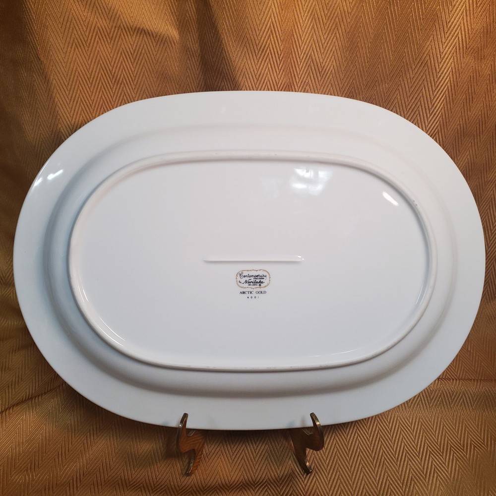 NORITAKE ARCTIC GOLD - Oval Platter 14" - Excellent Condition