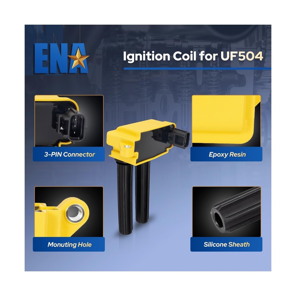 ENA 8 Ignition Coil Pack 16 Iridium Spark Plug Compatible with Chry... Fast Ship