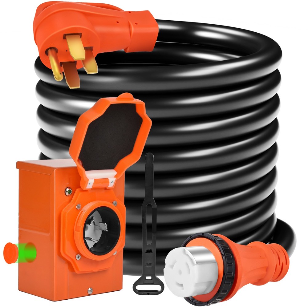 20FT 50Amp RV Power Generator Inlet Box NEMA L14-50P 125/250V Weatherproof