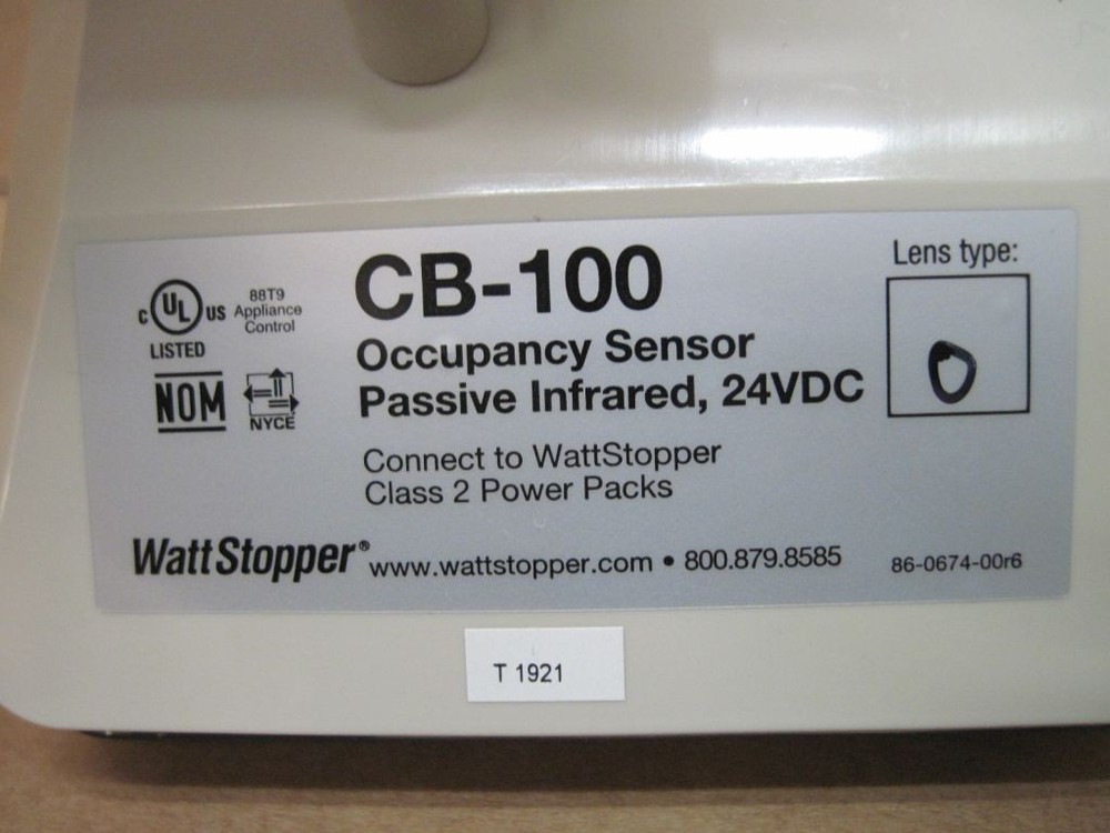 Wattstopper CB-100 Beige Occupancy Sensor Passive Infrared 24VDC