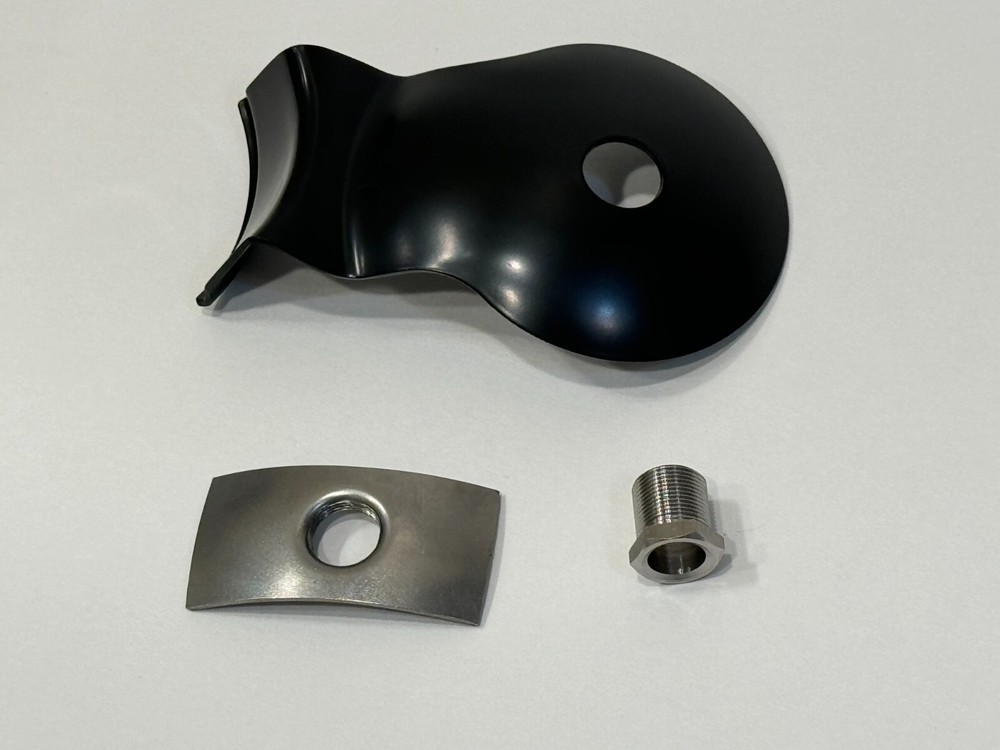 SUN SUPER TACH STEERING COLUMN CUP BRACKET, INSIDE NUT & ATTACHING CHROMED PLATE