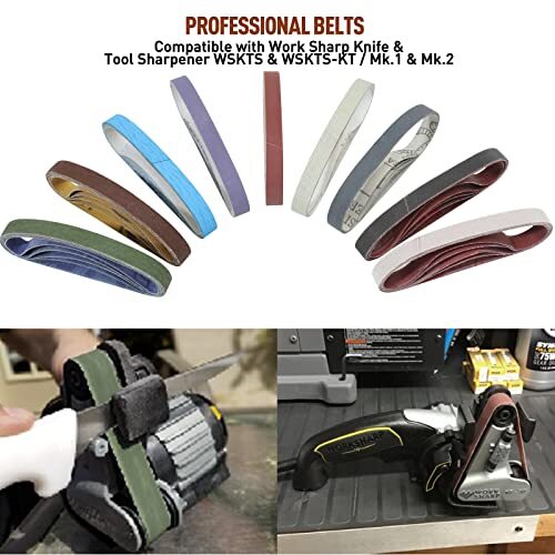 45 Pcs 1/2 x 12 Replacement Sharpening Belt Kit for Official Work Sharp New