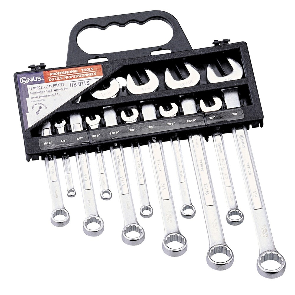 Genius Tools 11 Piece SAE Combination Wrench (Matte Finish) - HS-011S2