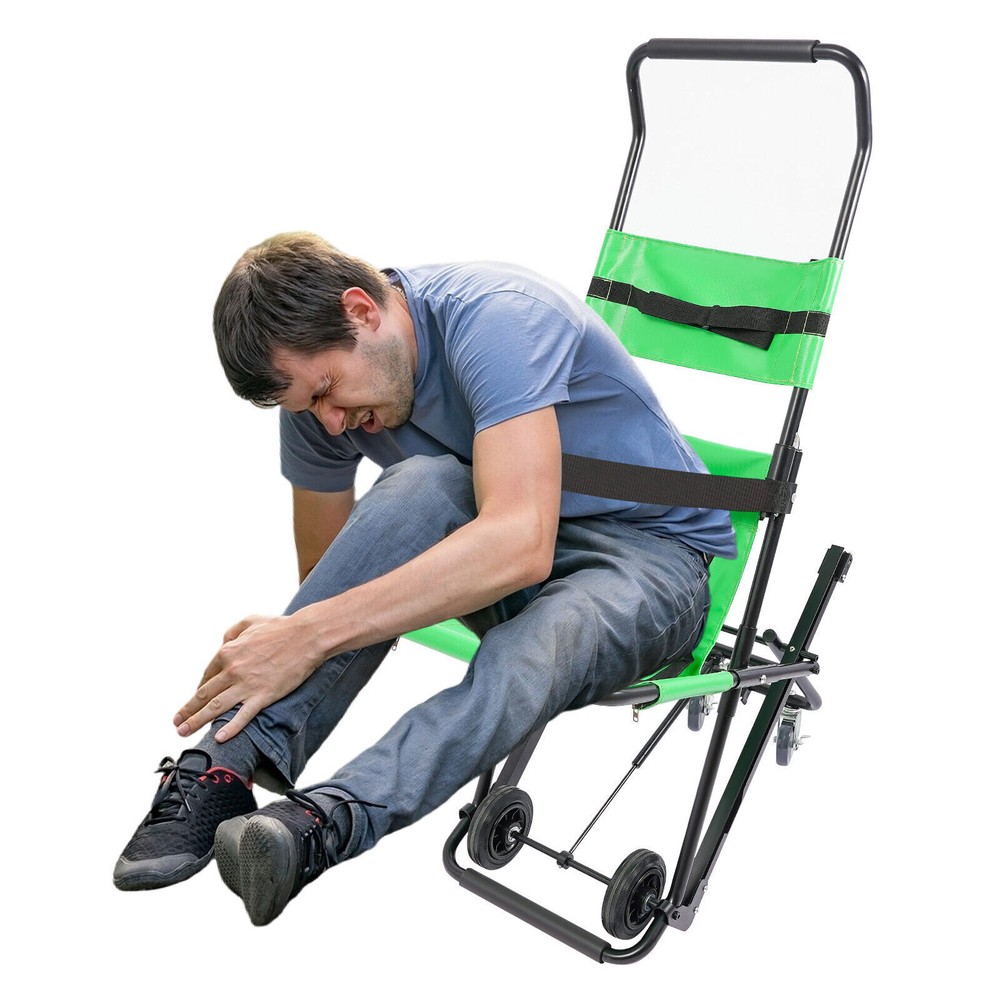 Foldable Emergency Stair Chair with Wheels - Portable Manual Transport Solution