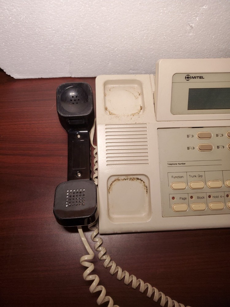 UNTESTED Mitel LCD Console BX W/ Handset 9108-007-001-NA Phone #69
