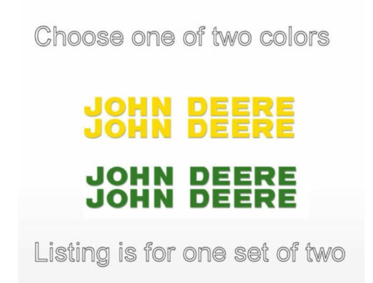 John Deere Lettering Premium Vinyl Decal /Sticker 2-Pack!