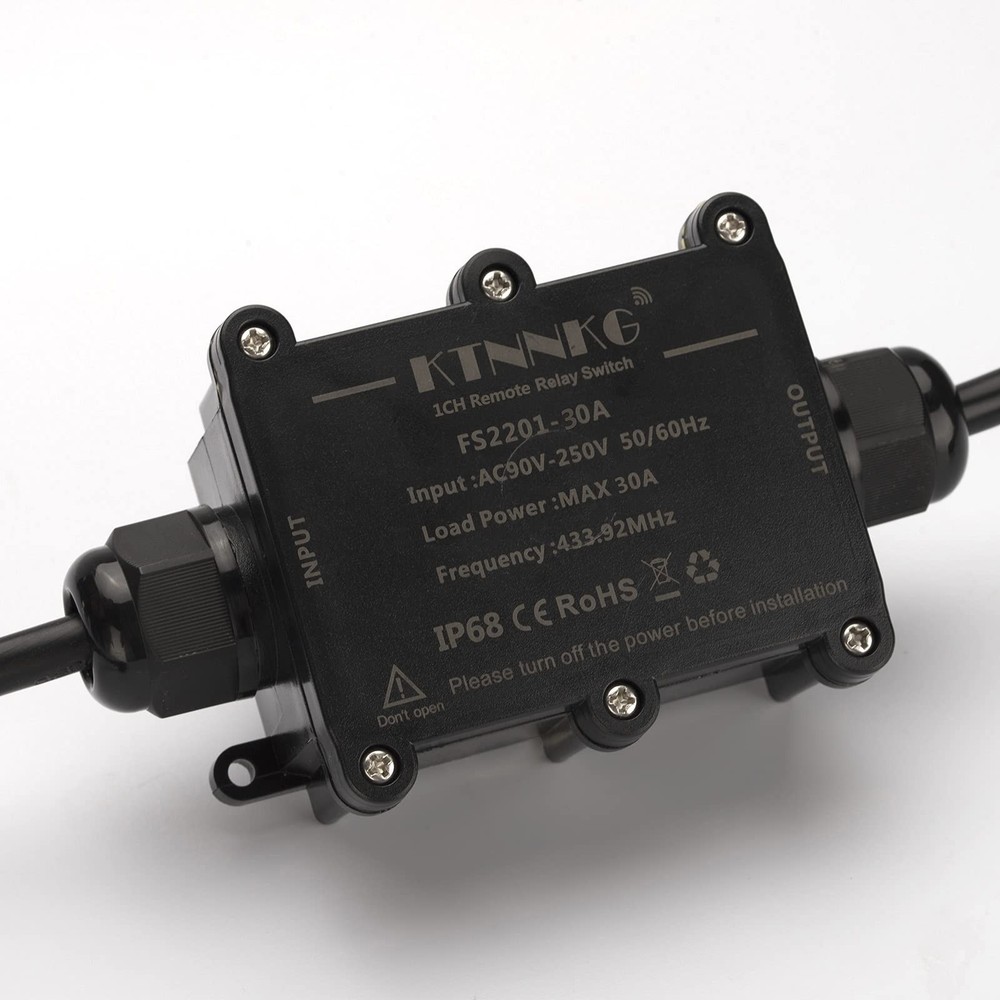 20-30 amp Waterproof Remote Control Power Switch with Long Range Remote,Outdo...