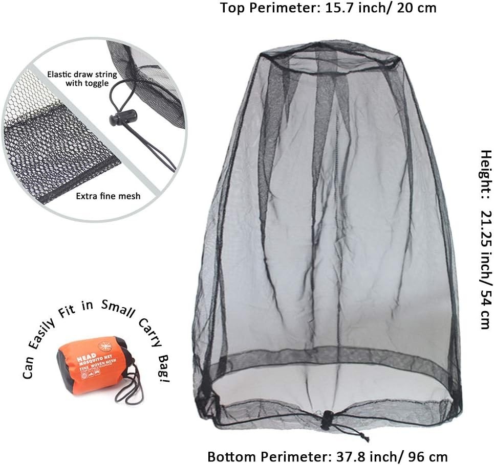 Head Net Hat for Bugs No See Ums, Insects, Gnats, Biting Midges - Spacious Ne...