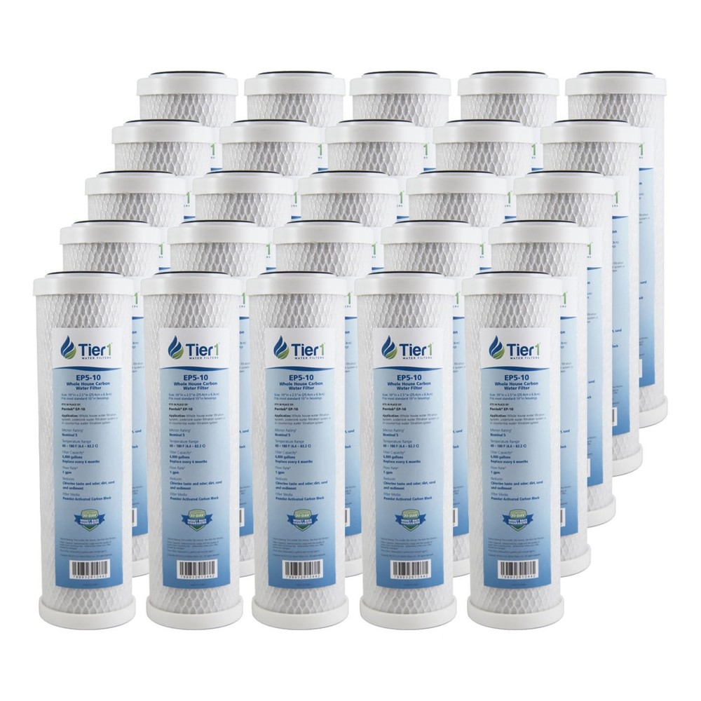 10 x 2.5 Inch 5 Micron Pentek EP-10 Comparable Carbon Block Water Filter 25 Pac