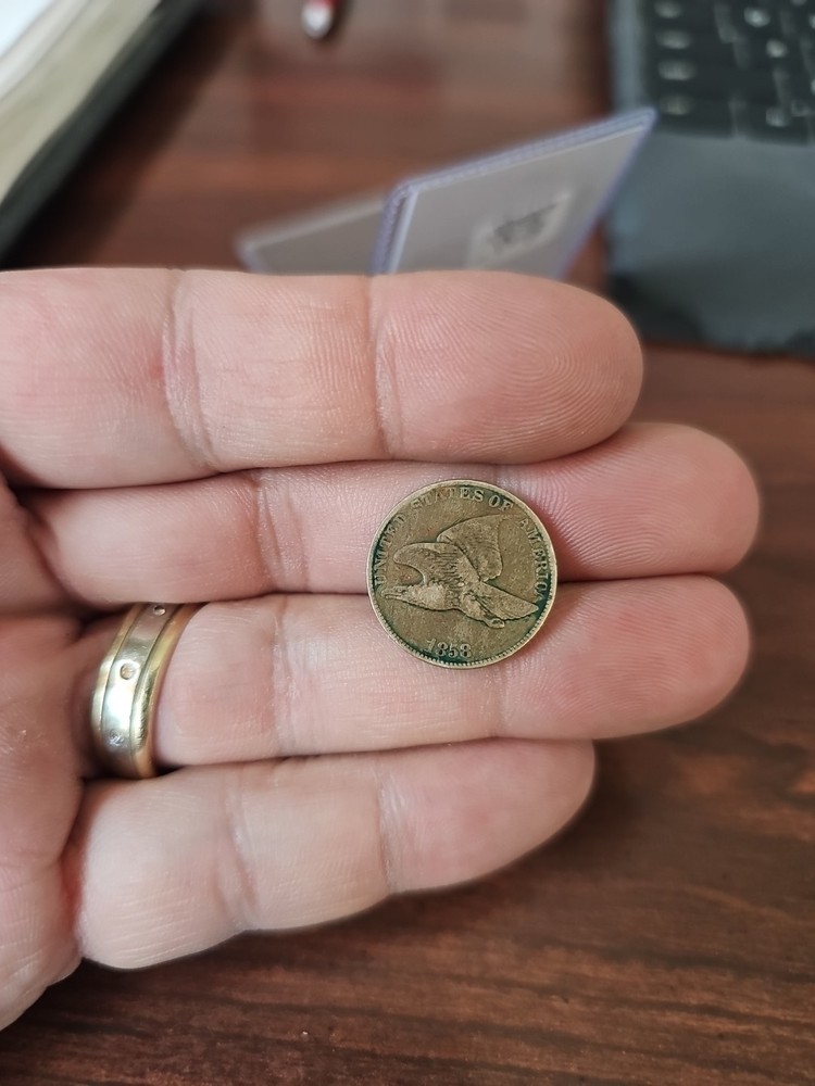 1858 Flying Eagle Cent, Large Letter - Rich Front & Back, VF Details
