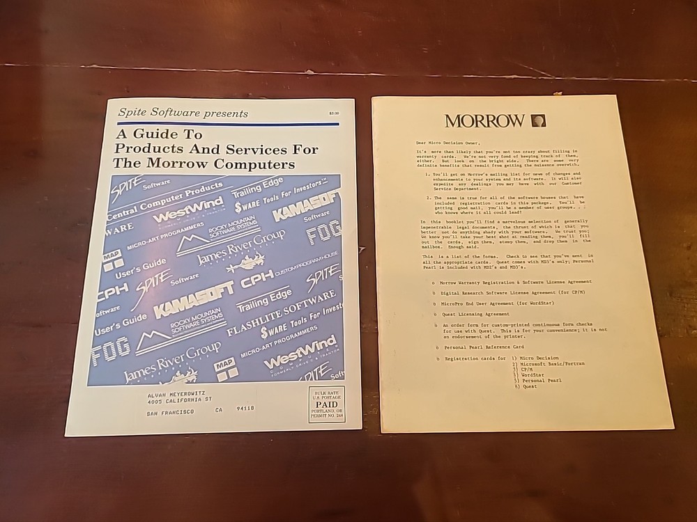 Morrow Designs Lot of Users Manuals + Discs Vintage