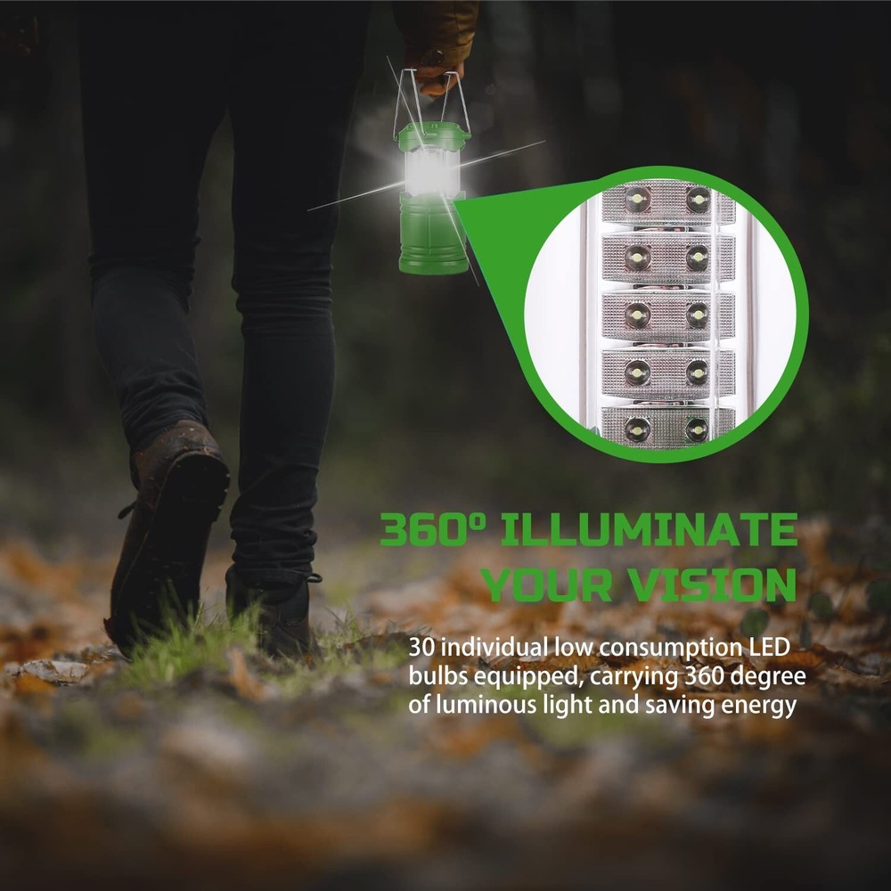 Lichamp 4 Pack LED Camping Lanterns, Battery Powered Camping Lights LED Super...