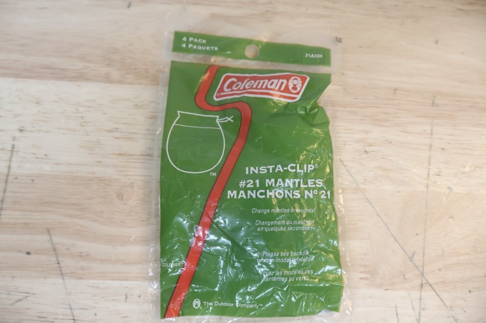 4 in Package ~ COLEMAN String Tie SOCK STYLE Lantern MANTLES 21A ~ NEW/UNOPENED