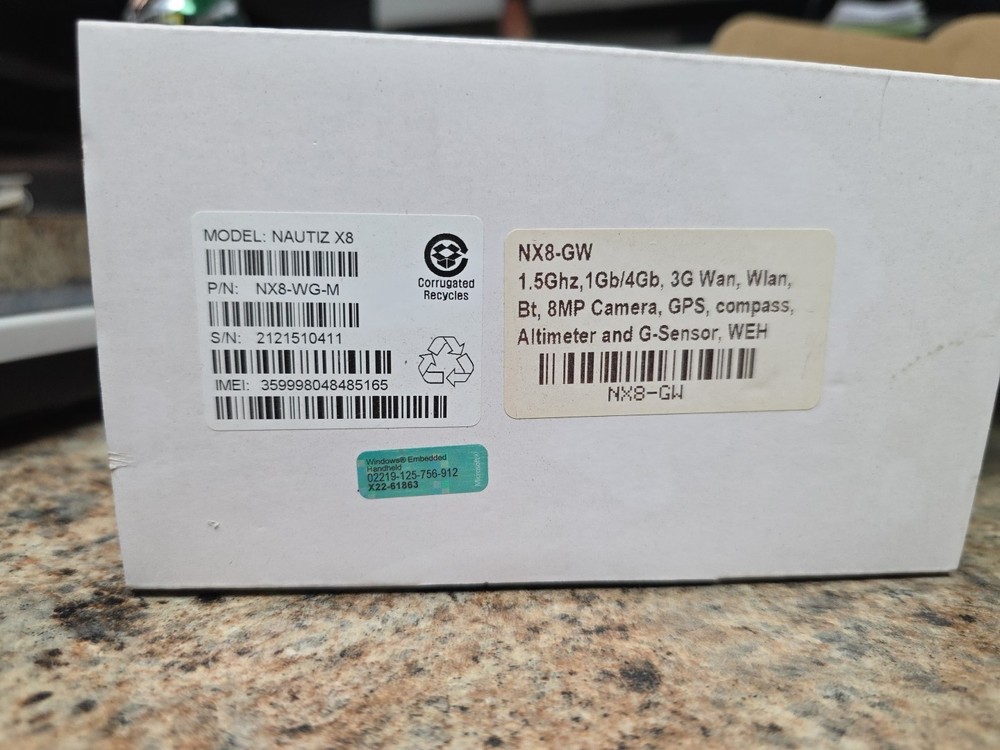 handheld NAUTIZ X8 compact rugged Android data collector; tested, works; reset