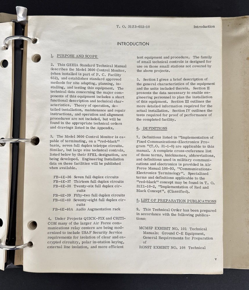 Radiation Inc Technical Manual Engineering Installation Tech Control Center 1961
