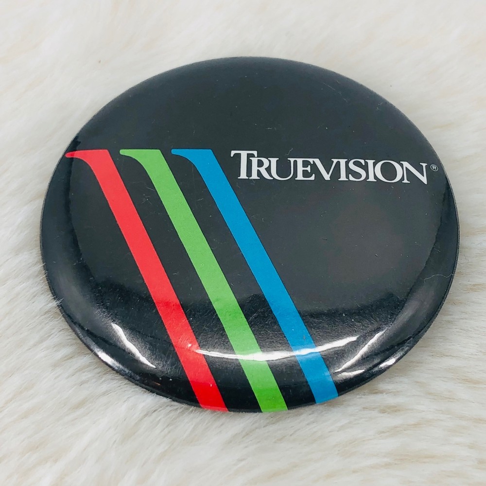 Vtg 80s TrueVision Computer Video Board Advertising 2" Button Pin