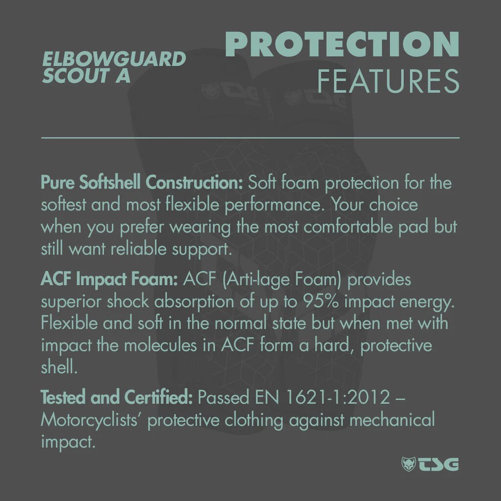 TSG- Elbowguard Scout A, Flexible & Durable Construction ACF Impact Foam, Black