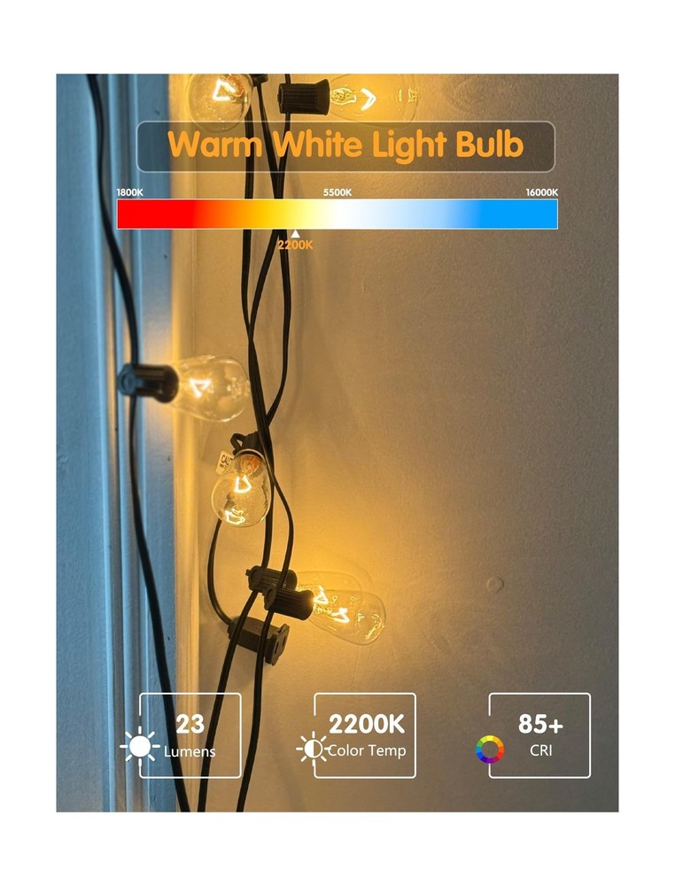 25-Pack ST35 Light Bulbs Replacement Edison Clear Bulbs -5 Watts C7/E12 Screw...